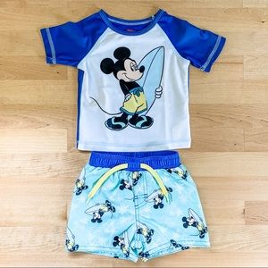Baby Boy Mickey Mouse Swim Set Rashguard & Trunks